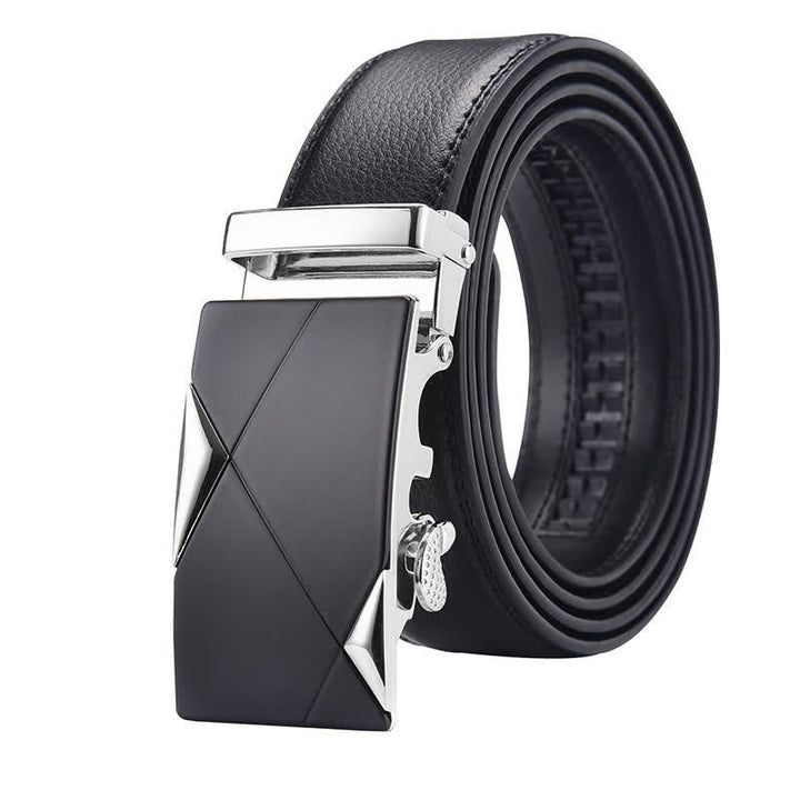 Ceinture en cuir à boucle automatique de luxe en relief pour homme