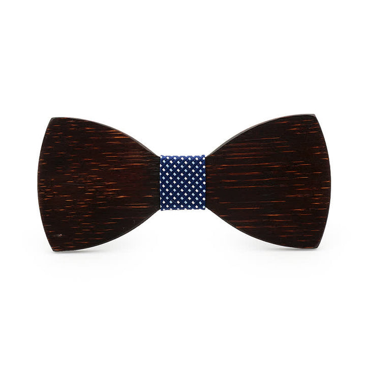 Nœud papillon fantaisie en bois noir pour homme