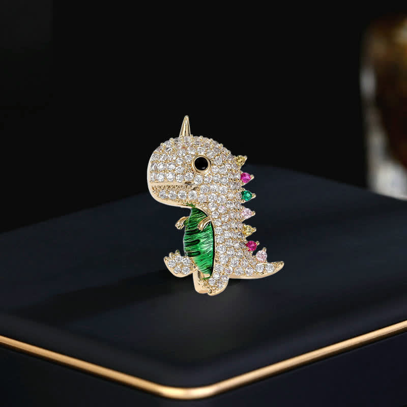Broche de dinosaure scintillante pour femme