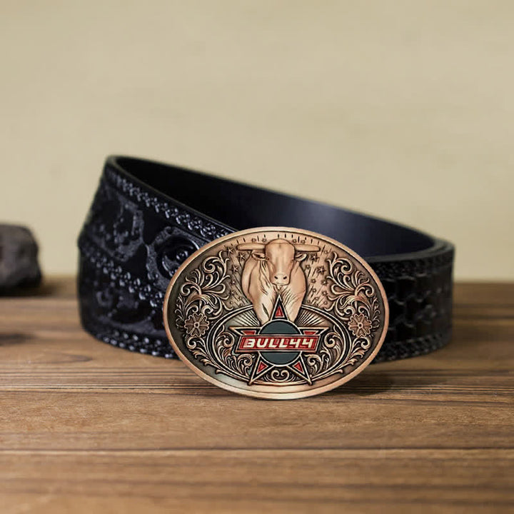 Ceinture en cuir avec boucle porte-bière créative Raging Bull pour homme