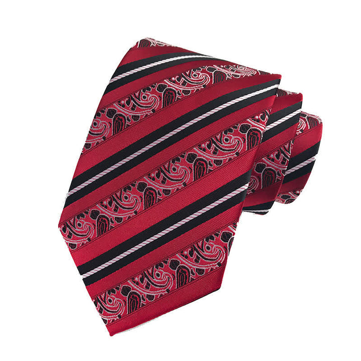 Cravate à rayures et motifs cachemire pour homme