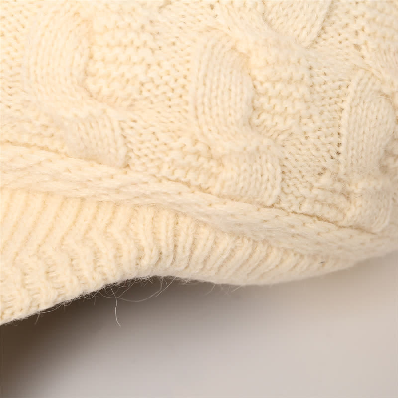 Bonnet à visière ample avec doublure moelleuse pour femme