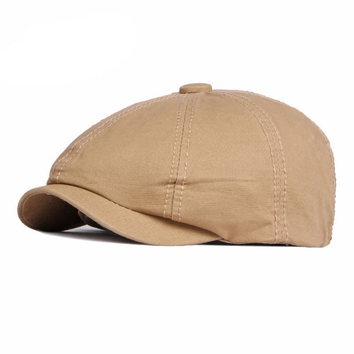 Casquette béret décontractée en coton de couleur unie - Kaki foncé - Réglable (environ 21 5/8"-23 5/8") - image 0