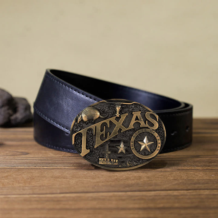 Ceinture en cuir à boucle Texas State Heritage Attitude pour homme