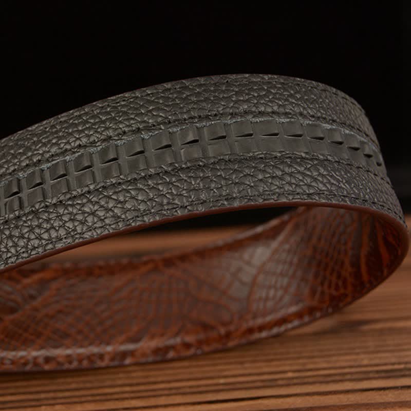 Ceinture en cuir à motif crocodile pour homme, motif Pack Of Wolves