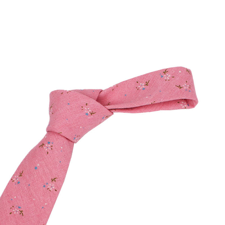 Cravate fine élégante à motif floral pour homme