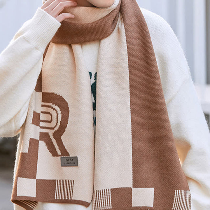Écharpe longue à rayures pour homme, idéale pour temps froid