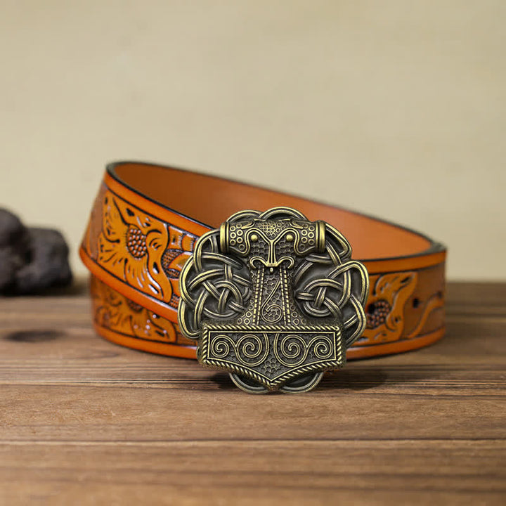 Ceinture en cuir à boucle marteau de Thor Viking DIY pour homme