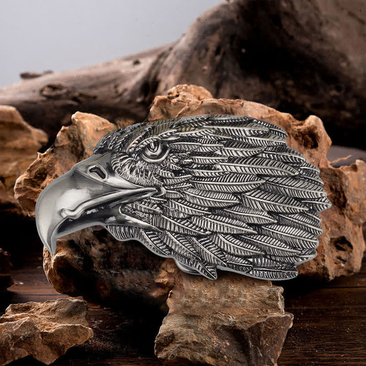 Ceinture en cuir à boucle tête d'aigle à tête blanche 3D DIY pour homme