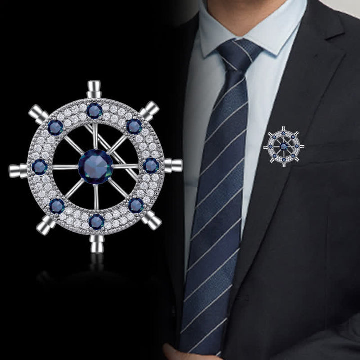 Broche gouvernail de bateau nautique pour homme