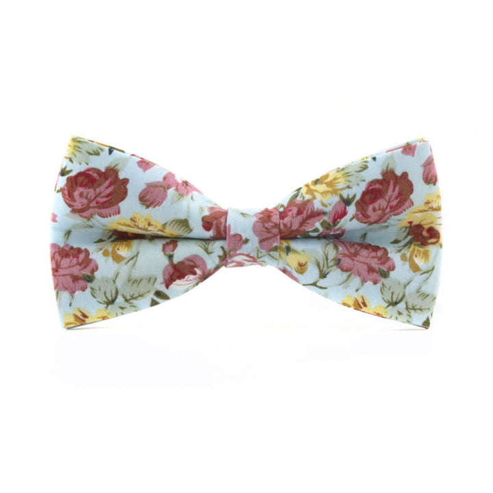 Nœud papillon à fleurs pour homme avec teinture de feuilles de roses - Bleu clair et rose - image 10