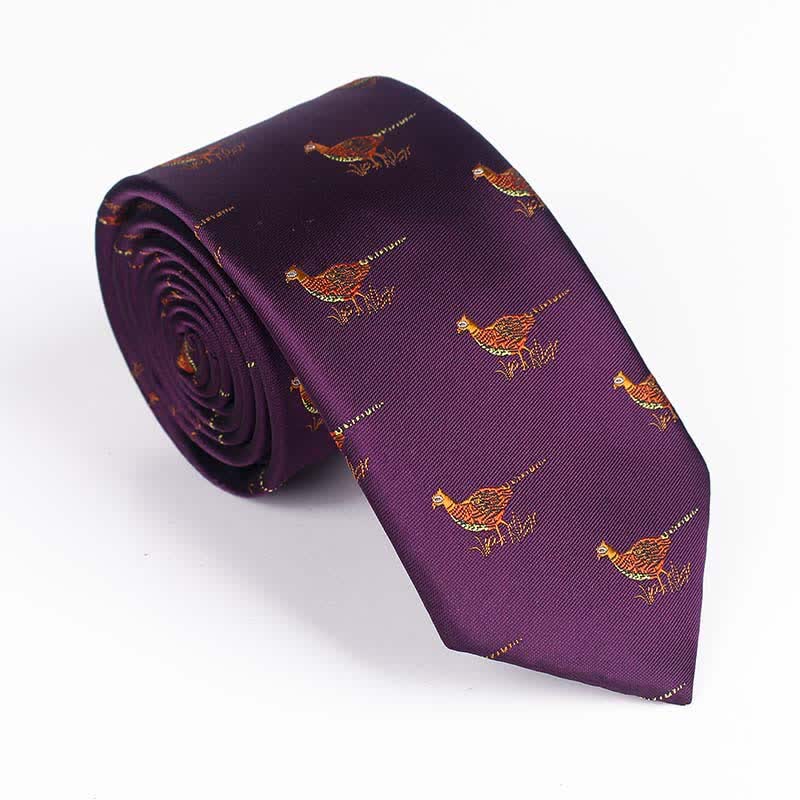 Cravate brodée pour homme avec oiseau volant