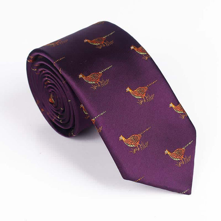 Cravate brodée pour homme avec oiseau volant