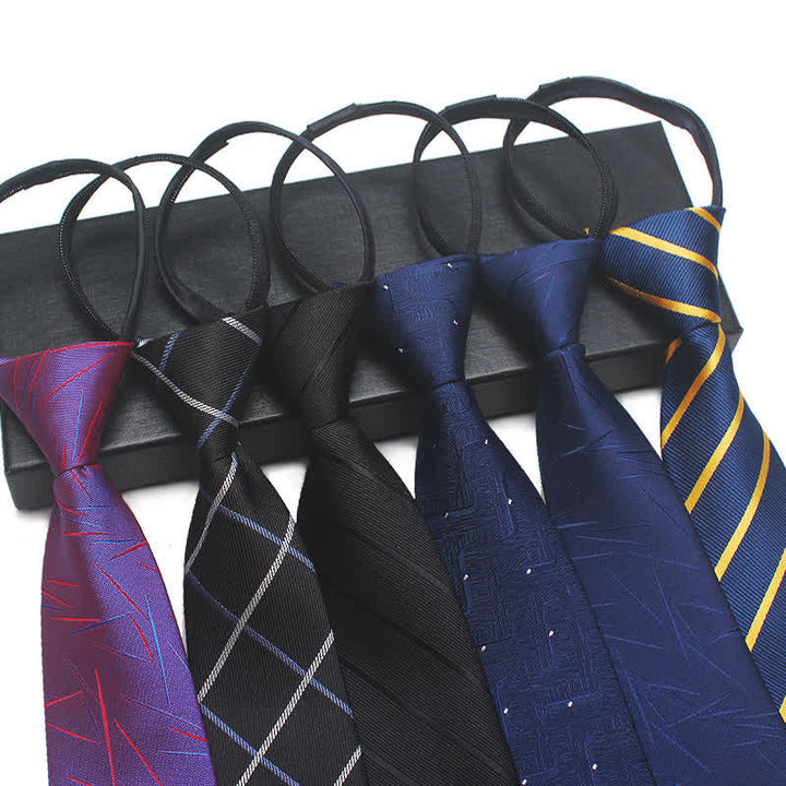 Cravate moderne à fermeture éclair pour homme Cravate pour homme d'affaires