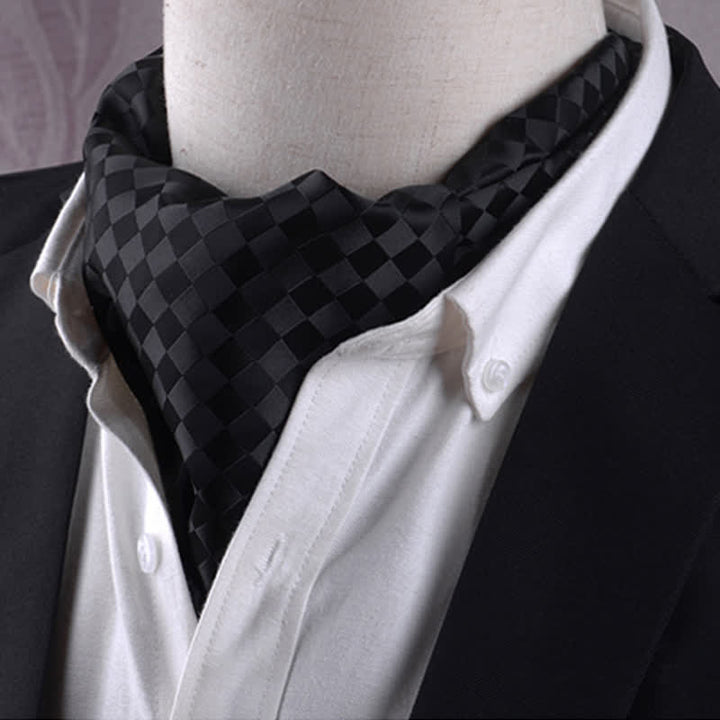 Cravate élégante à texture en damier noir
