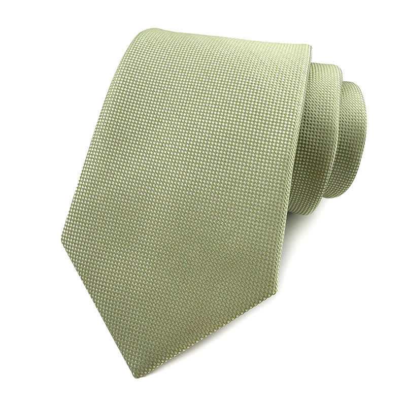 Cravate slim simple de couleur unie pour hommes - Vert pâle - image 10