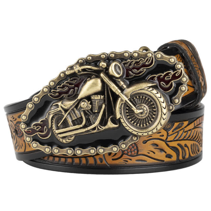 Ceinture en cuir style motard punk rock pour homme