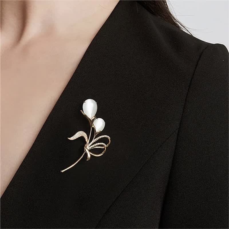 Broche exquise en perles de tulipe pour femme