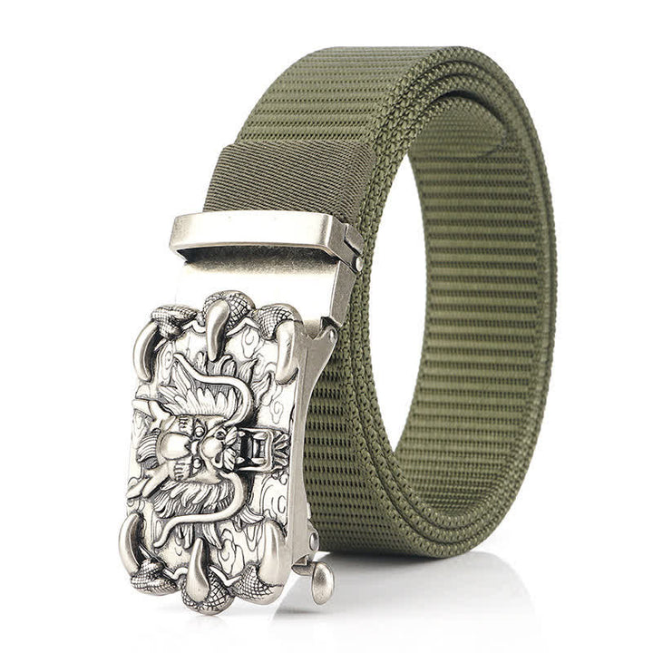 Ceinture décontractée en nylon à motif dragon pour homme