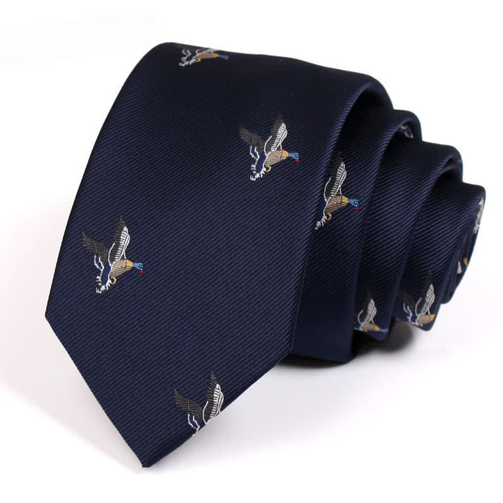 Cravate pour homme à motif de canards volants MidnightBlue