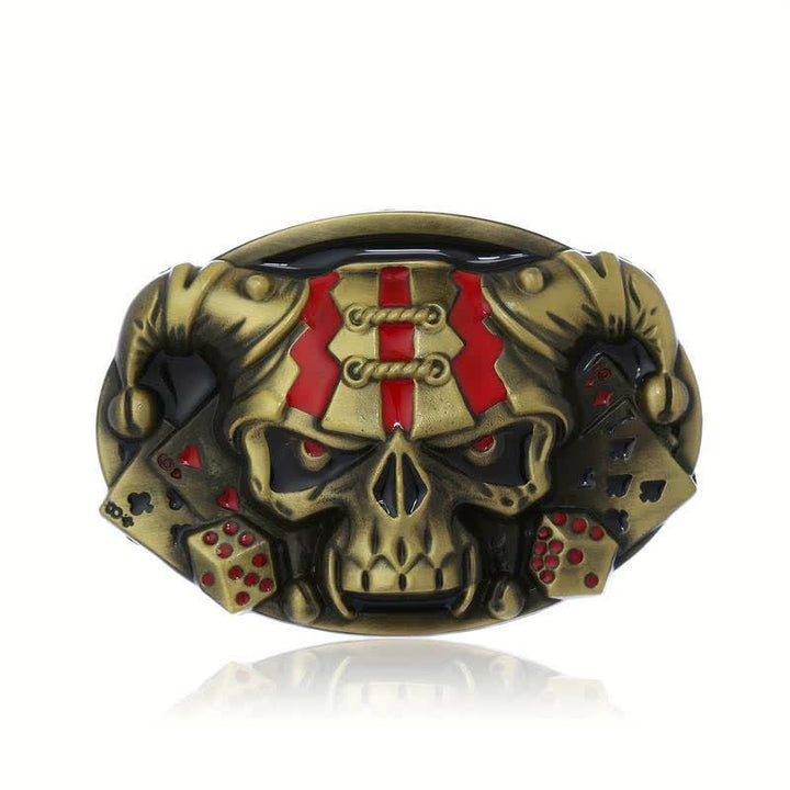 Ceinture en cuir à boucle Joker Skull Clown DIY pour homme