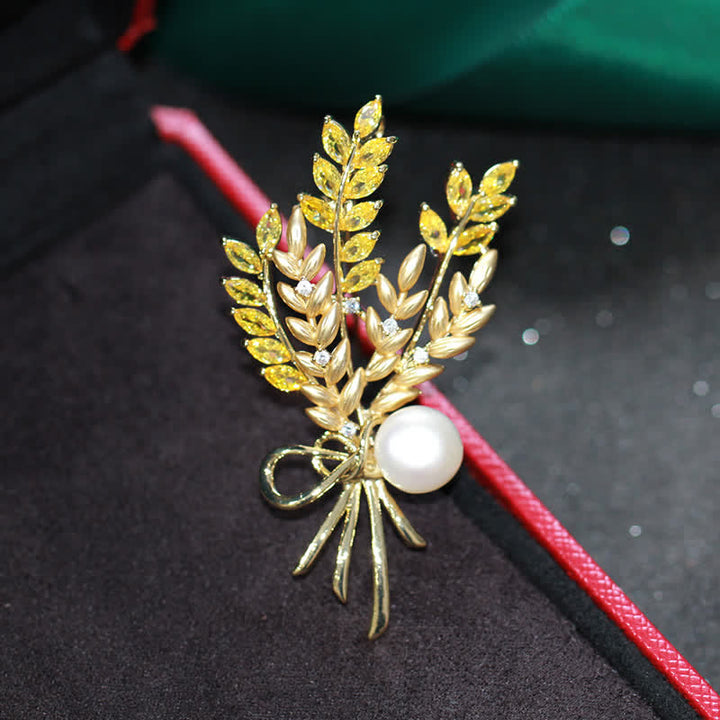 Broche éblouissante en perles de zircone pour femme