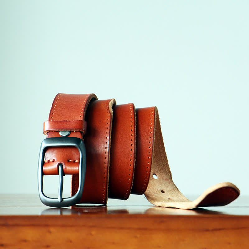 Ceinture en cuir pour pantalon rétro fait main pour homme