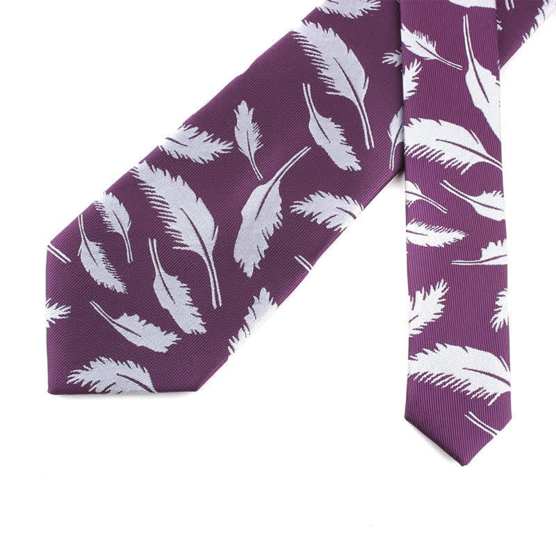 Cravate Jacquard à imprimé plumes pour homme