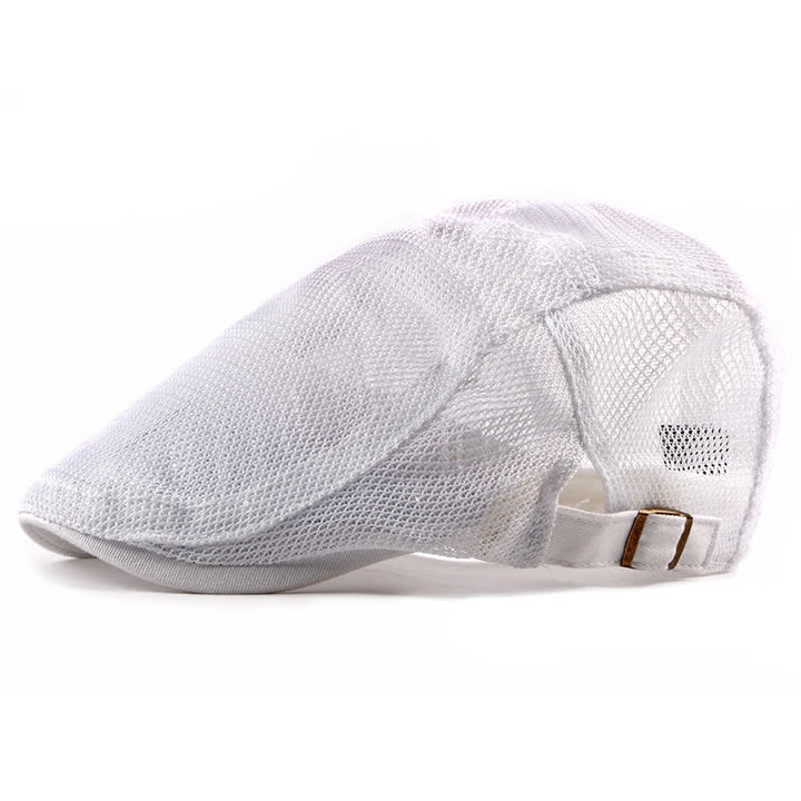 Béret plat en maille creuse respirante pour chapeau de soleil - Blanc - Réglable (environ 21 5/8"-23 5/8") - image 7