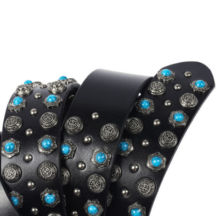 Ceinture unisexe luxueuse avec accents turquoise