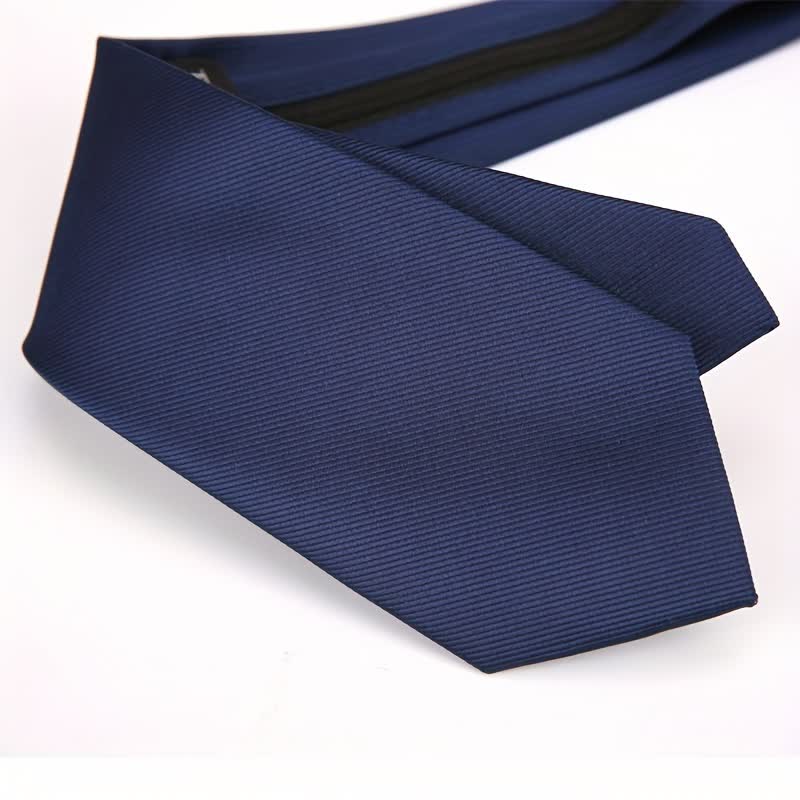 Cravate ajustable à fermeture éclair de couleur unie pour homme
