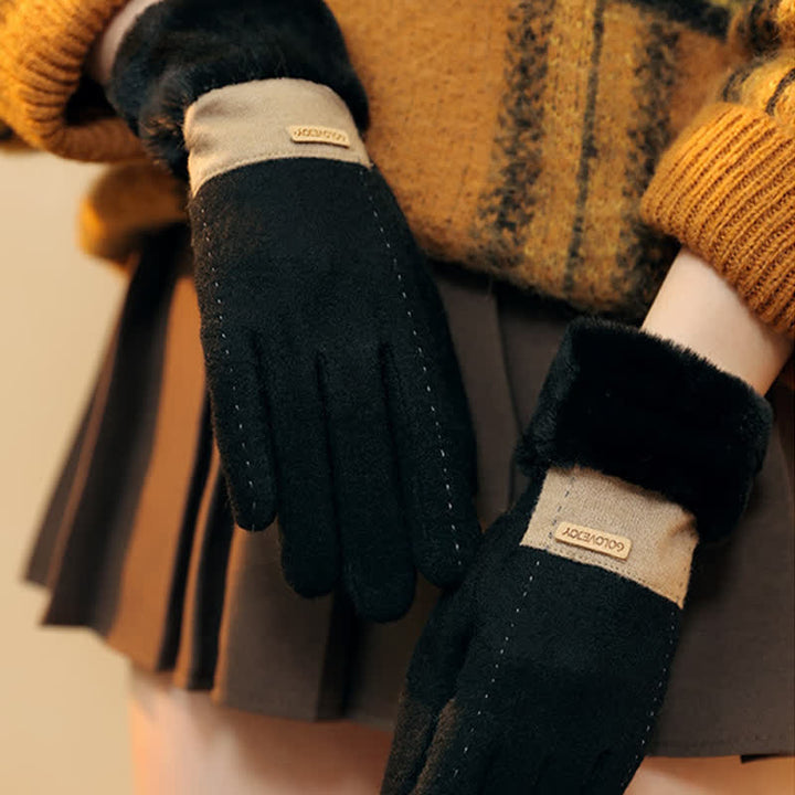 Gants en peluche doux et confortables pour écran tactile en forme de cœur pour femmes
