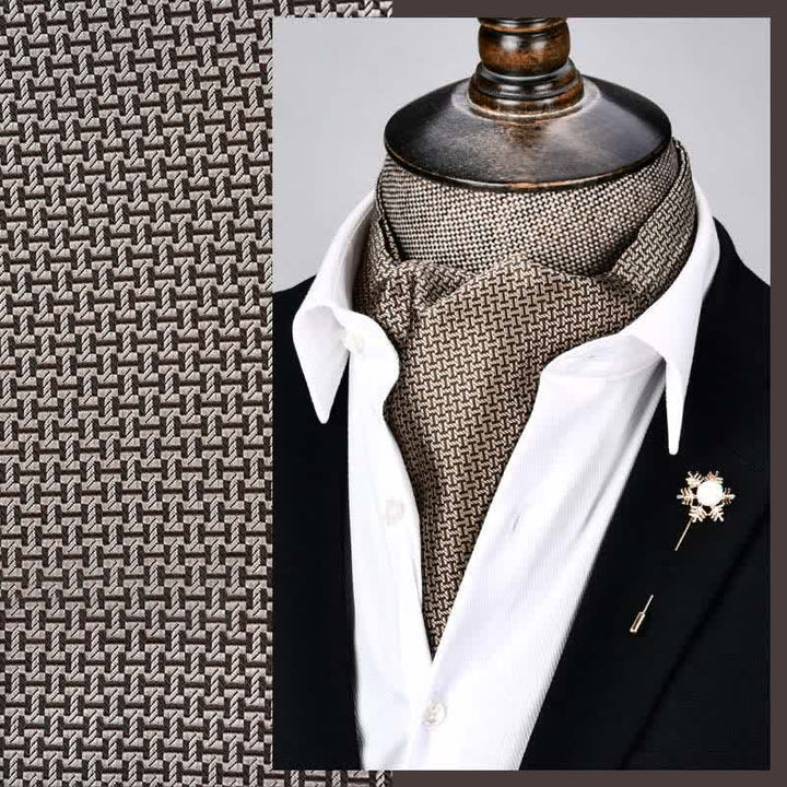 Cravate géométrique Ascot Modern Grandeur de couleur beige