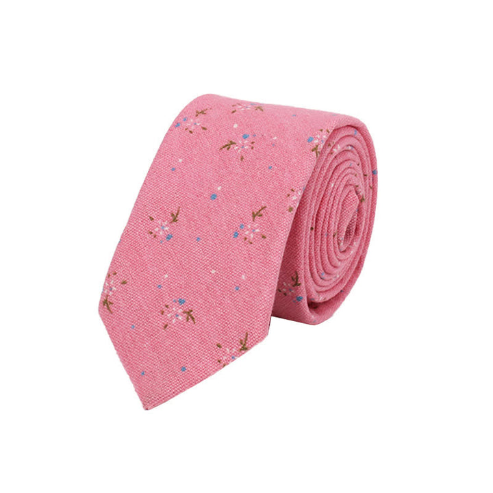 Cravate fine élégante à motif floral pour homme