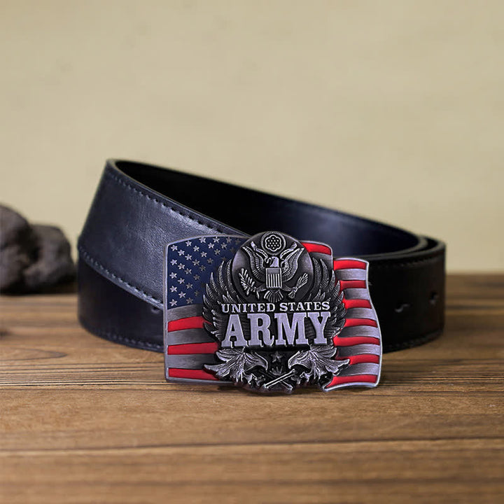 Ceinture en cuir à boucle de l'armée américaine pour homme