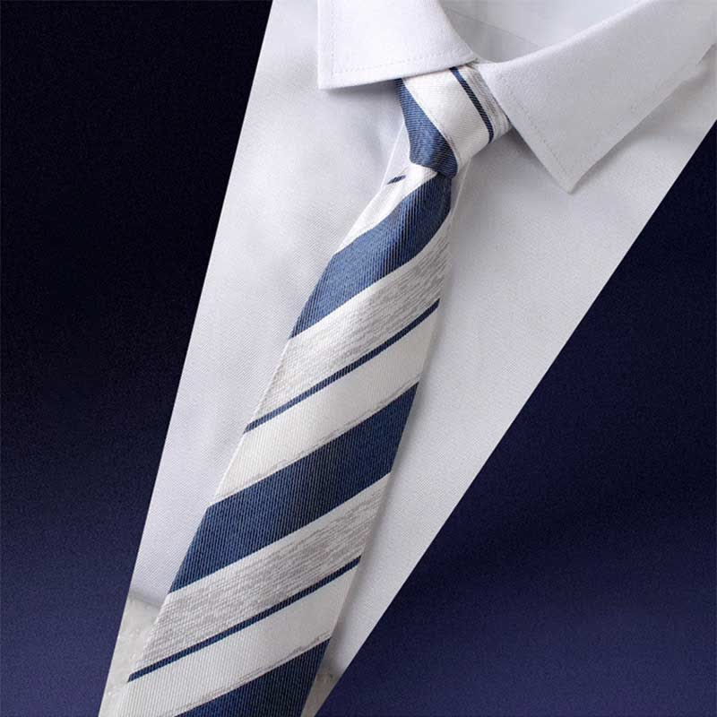 Cravate à rayures larges avec fermeture éclair et blocs de couleurs pour homme