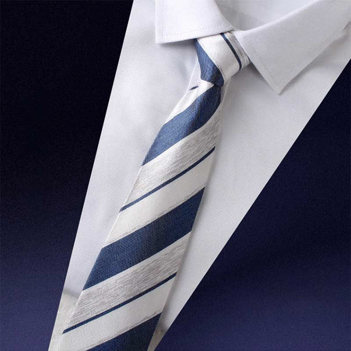 Cravate à rayures larges avec fermeture éclair et blocs de couleurs pour homme