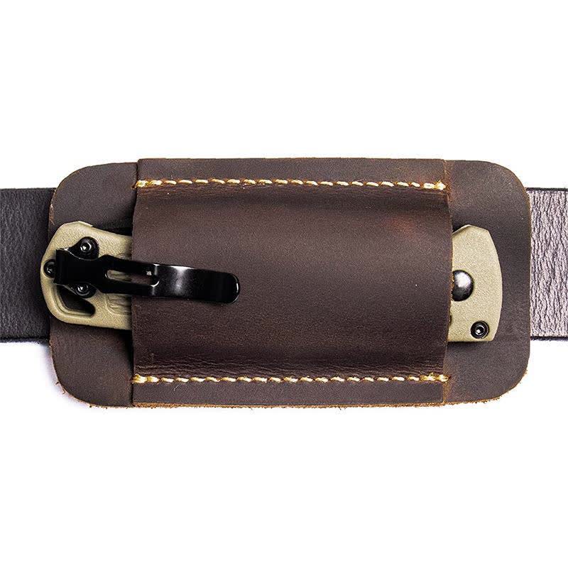 Sac ceinture ouvert à fond en cuir à transport horizontal