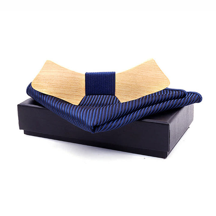 Lot de 2 noeuds papillon en bois en forme de col pour homme