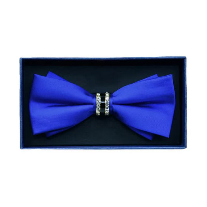 Nœud papillon en métal mat et strass pour homme