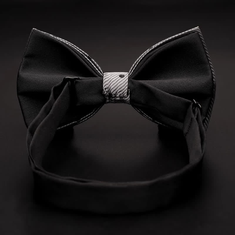 Nœud papillon classique à pois gris pour homme