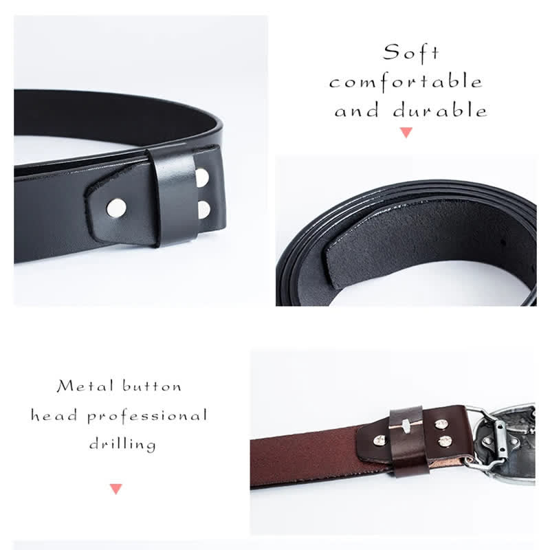 Ceinture en cuir pour homme avec drapeau américain et aigle volant
