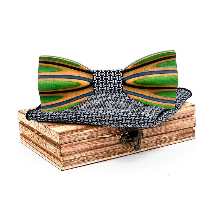Lot de 2 nœuds papillon en bois éblouissants gravés au laser pour hommes