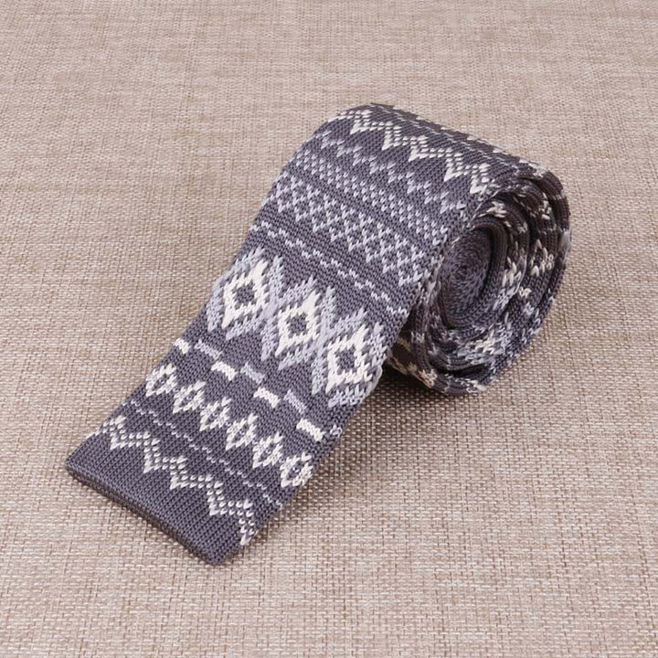 Cravate fine en tricot exotique pour homme