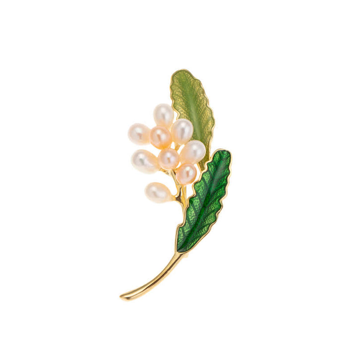 Broche Jasmin en perles d'eau douce pour femme