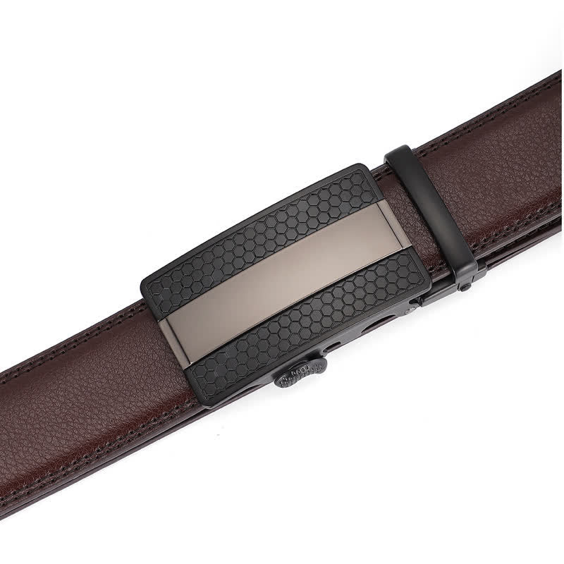 Ceinture en cuir à cliquet avec boucle élégante coulissante pour homme
