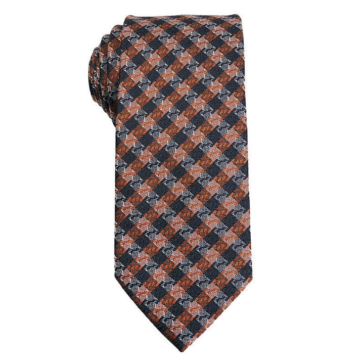 Cravate à motif cachemire pour homme, série orange et or 