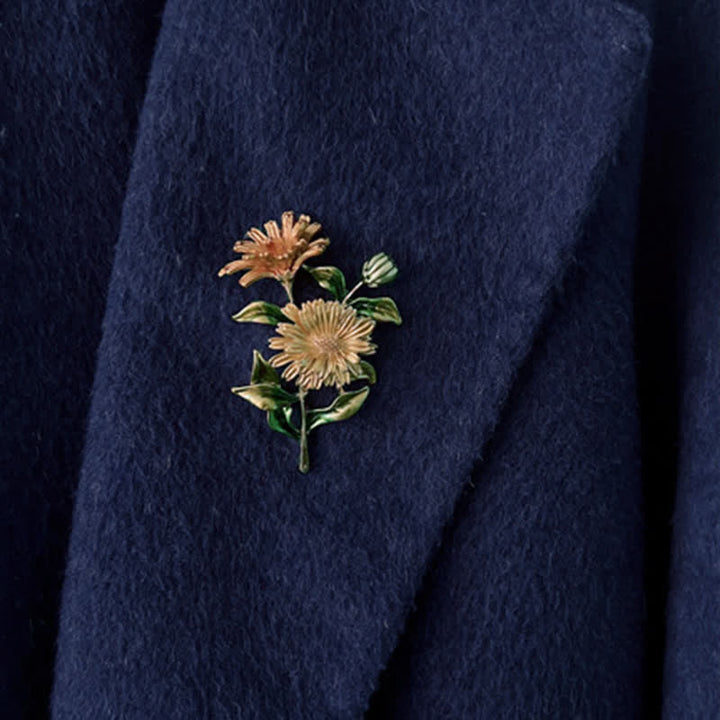Broche créative à motif de marguerite florale pour femme