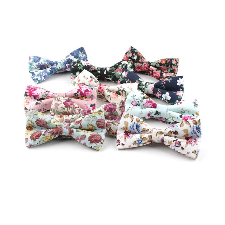 Nœud papillon à fleurs pour homme avec teinture de feuilles de roses