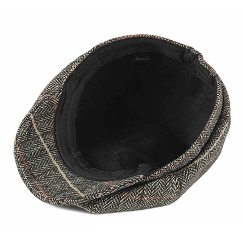 Casquette octogonale à carreaux britanniques pour chauffeur de taxi